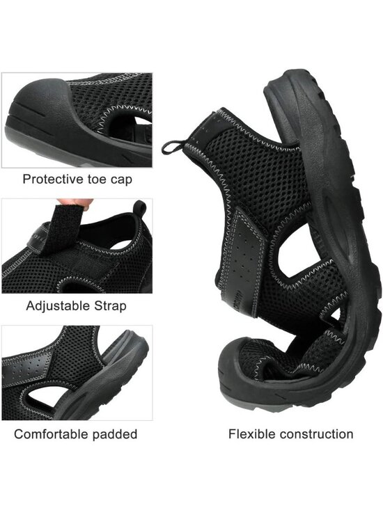 Men\'s Black Closed Toe Athletic Outdoor Waterproof Hiking Sandals Shoes main image 4